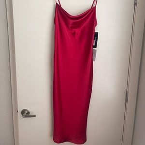 Red Bebe Satin Dress